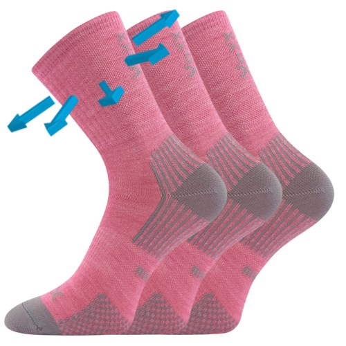 VoXX ponožky dětské slabé z merino OPTIMALIK s ionty stříbra RŮŽOVÉ, vel. 30-34