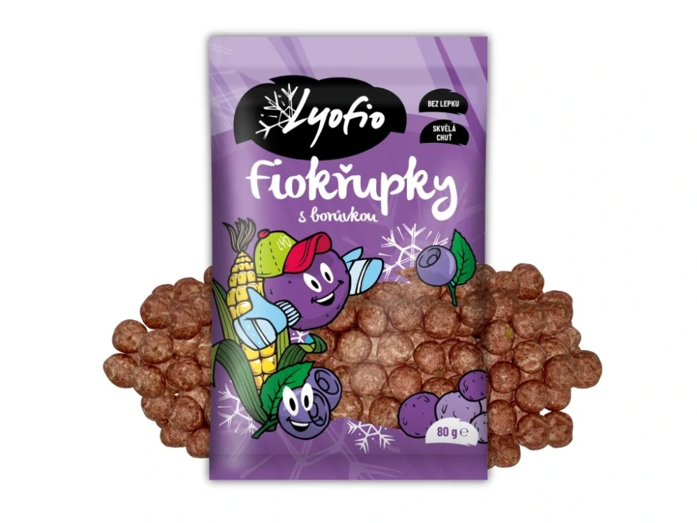 Lyofio Kukuřičné křupky – borůvka 80 g