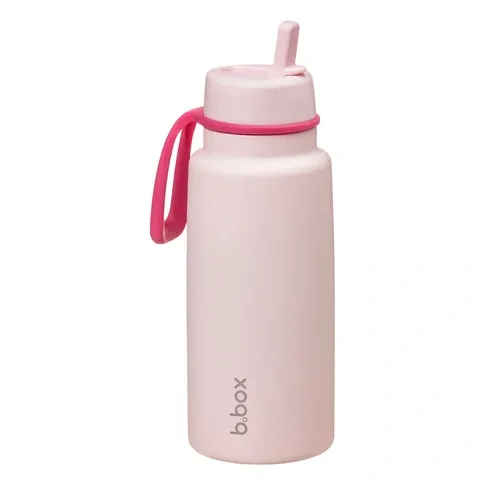 b.box Nerezová termolahev s brčkem 1l - pink paradise