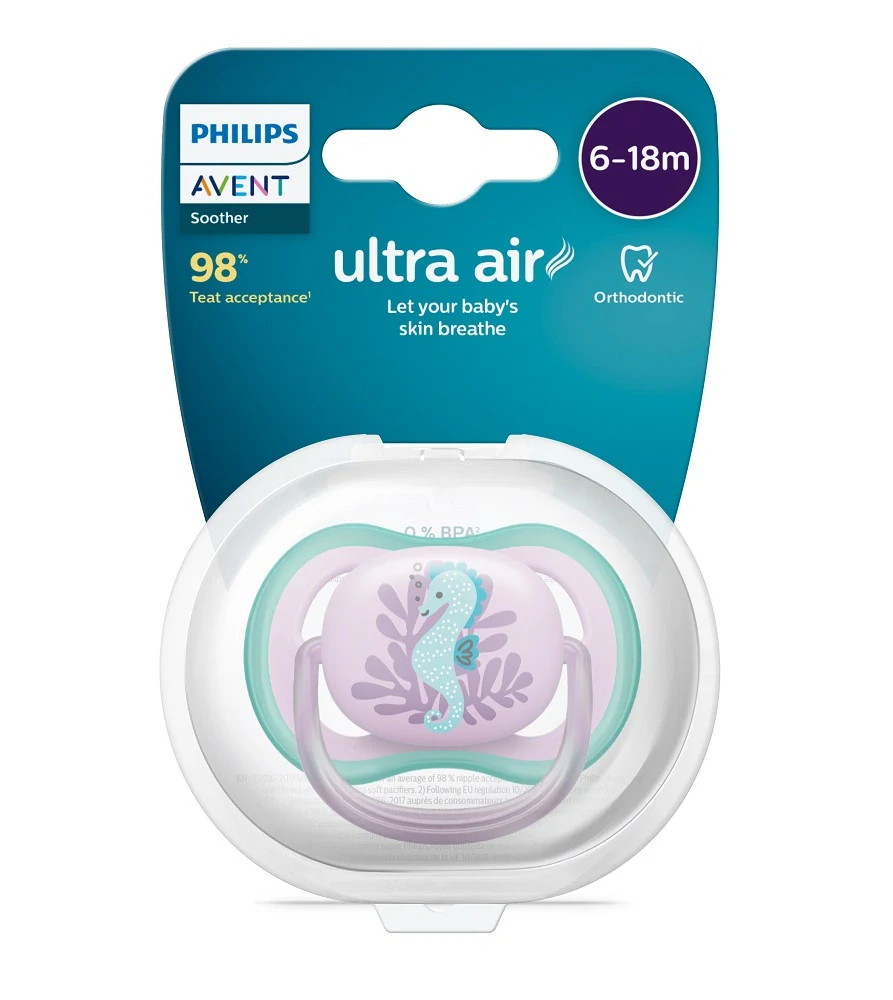 Philips AVENT Šidítko Ultra air Obrázek 6-18m mořský koník, 1ks