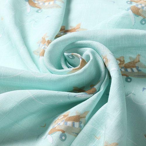 Bambusové dětské plenky 3 ks, Letadla - mátová/šedá