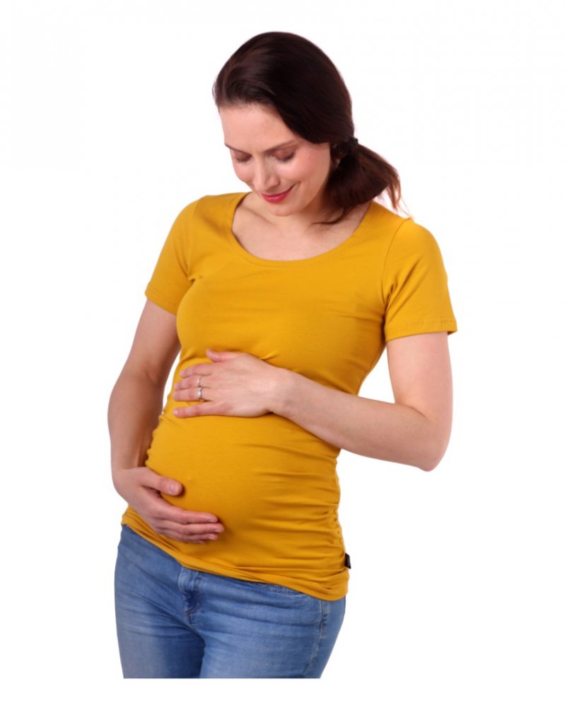 Jožánek těhotenské tričko Johanka krátký rukáv hořčicové