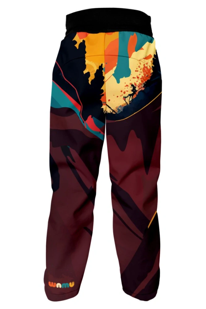 Wamu Softshellové kalhoty dětské, MOUNTAIN BIKE, tmavá