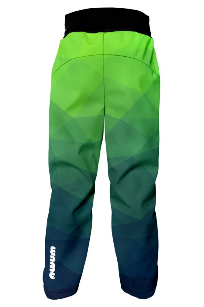 Wamu Softshellové kalhoty dětské, MOZAIKA, zelená