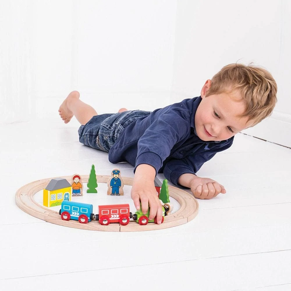 Bigjigs Rail Moje první vláčkodráha 19 dílů