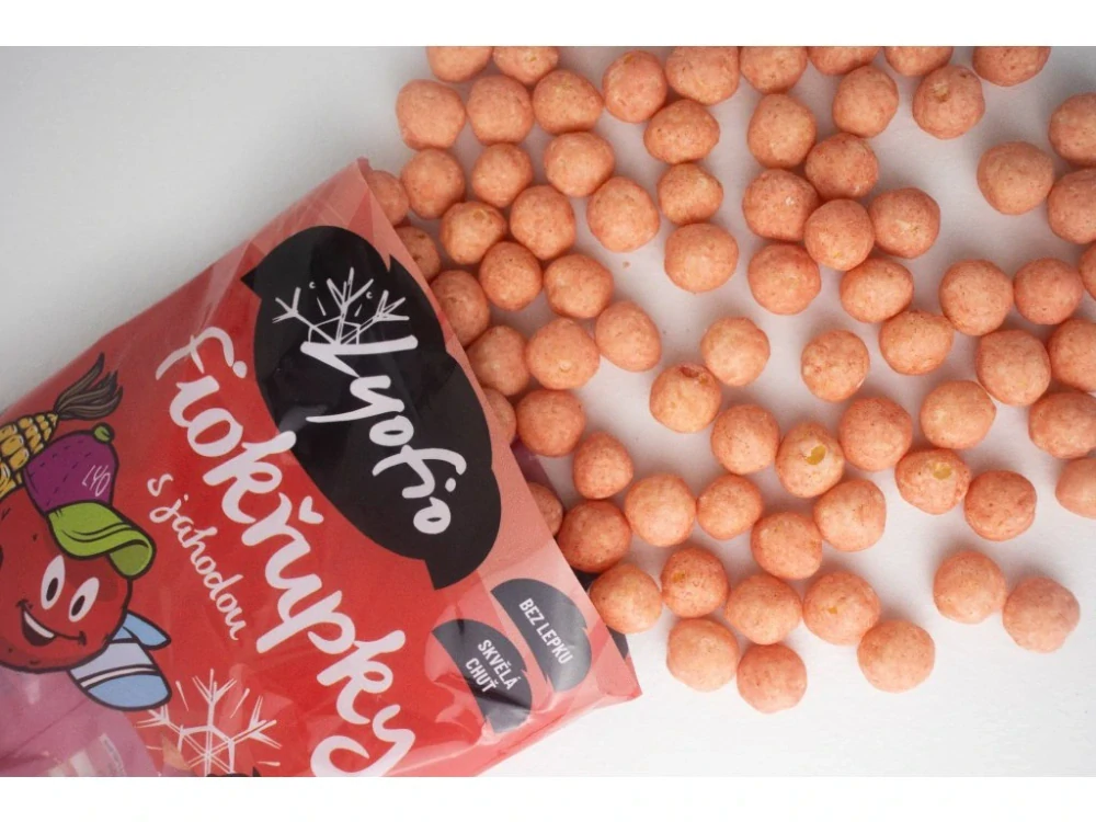 Lyofio Kukuřičné křupky – jahoda 80 g