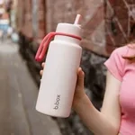 b.box Nerezová termolahev s brčkem 1l - pink paradise