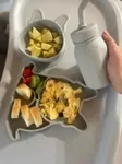 Melii Dětská silikonová jídelní sada, 5 dílná - Buldoček