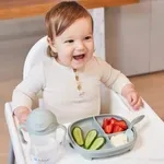 b.box Dělený talířek s přísavkou 2v1 - zelený