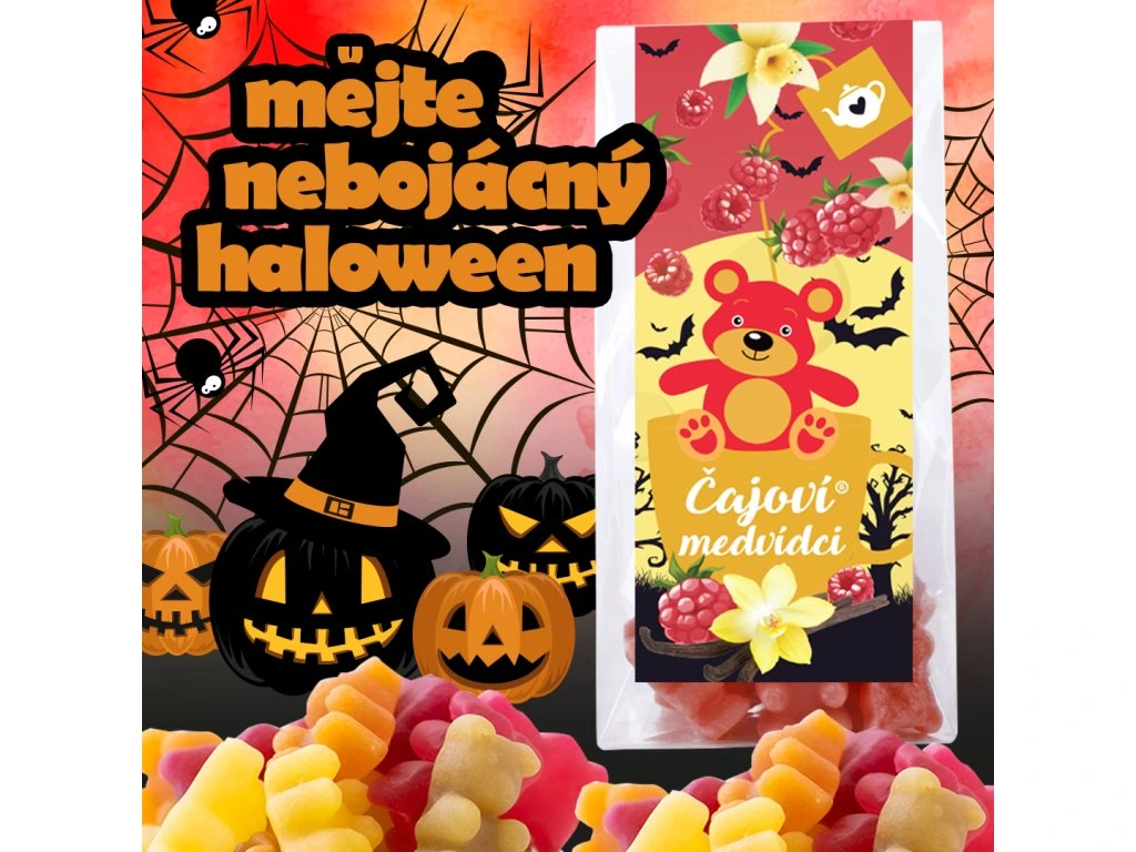 Lipoo Čajoví medvídci Halloween - malina s vanilkou 50g
