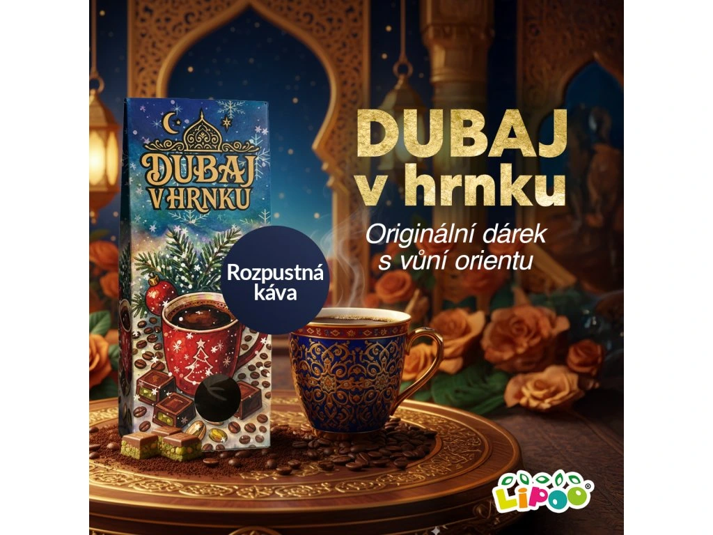 LIPOO ROZPUSTNÁ KÁVA S PŘÍCHUTÍ DUBAJSKÉ ČOKOLÁDY 40g