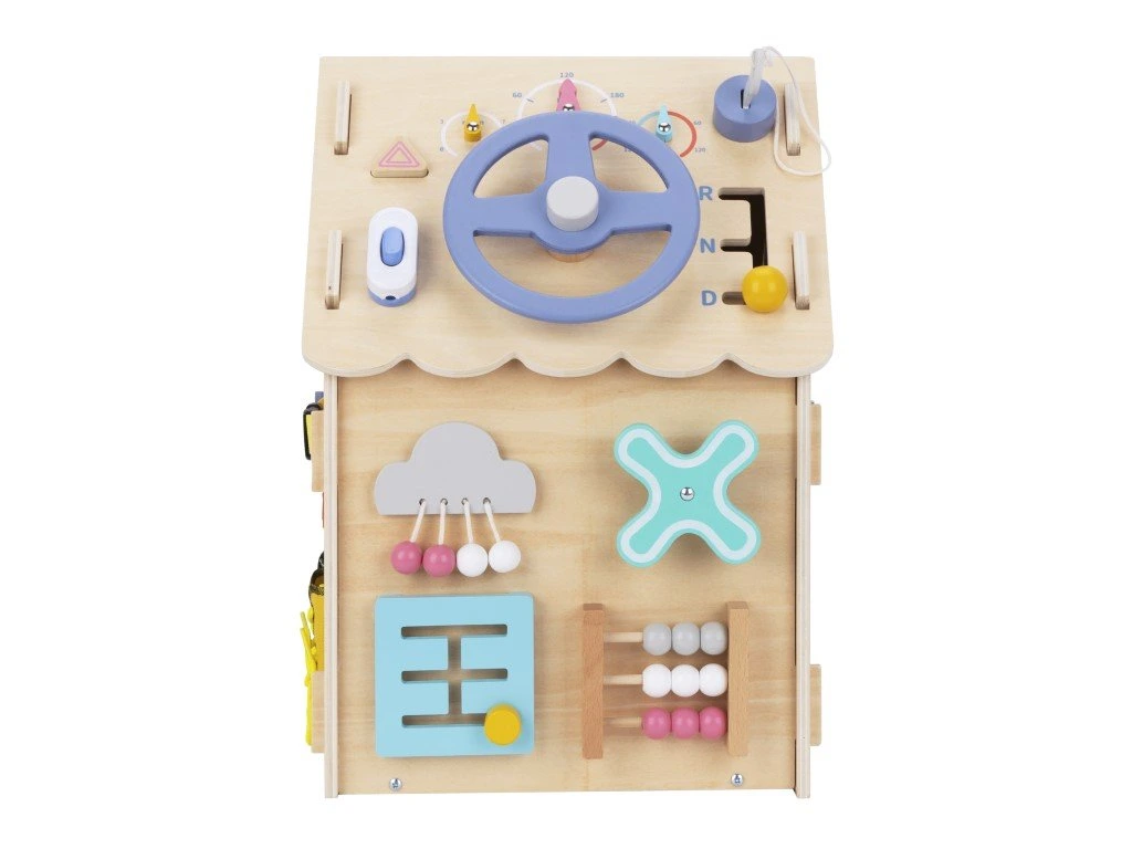eliNeli Dřevěný activity board domeček - natur