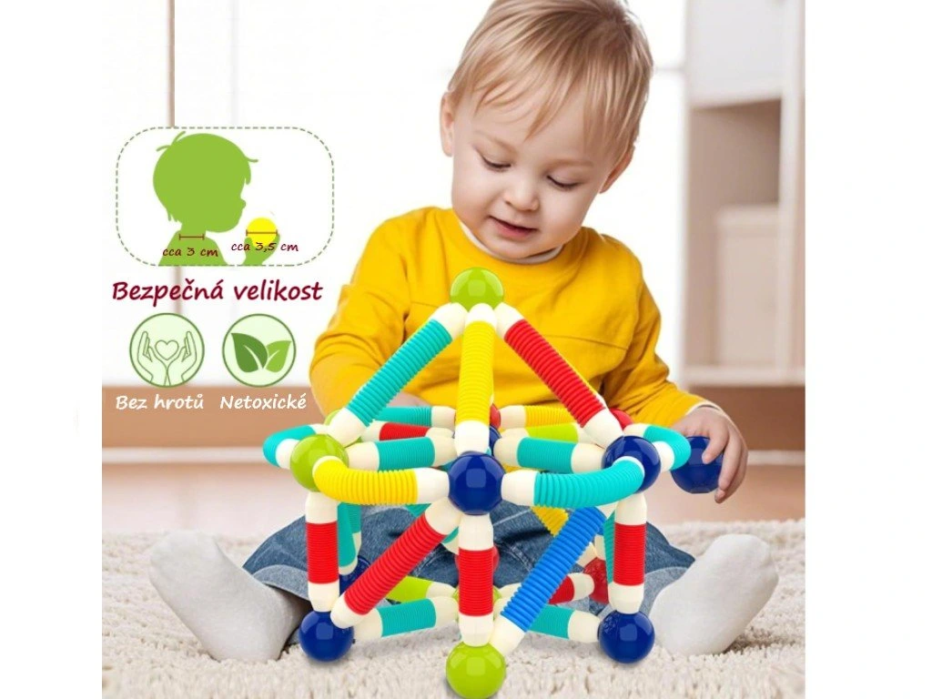 eliNeli Magnetická stavebnice Husí krky - 86 ks