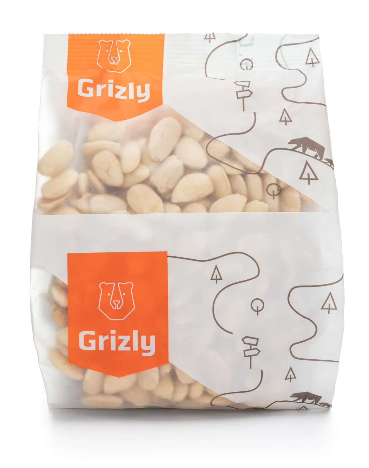 GRIZLY Mandle Natural Loupané, 500 g