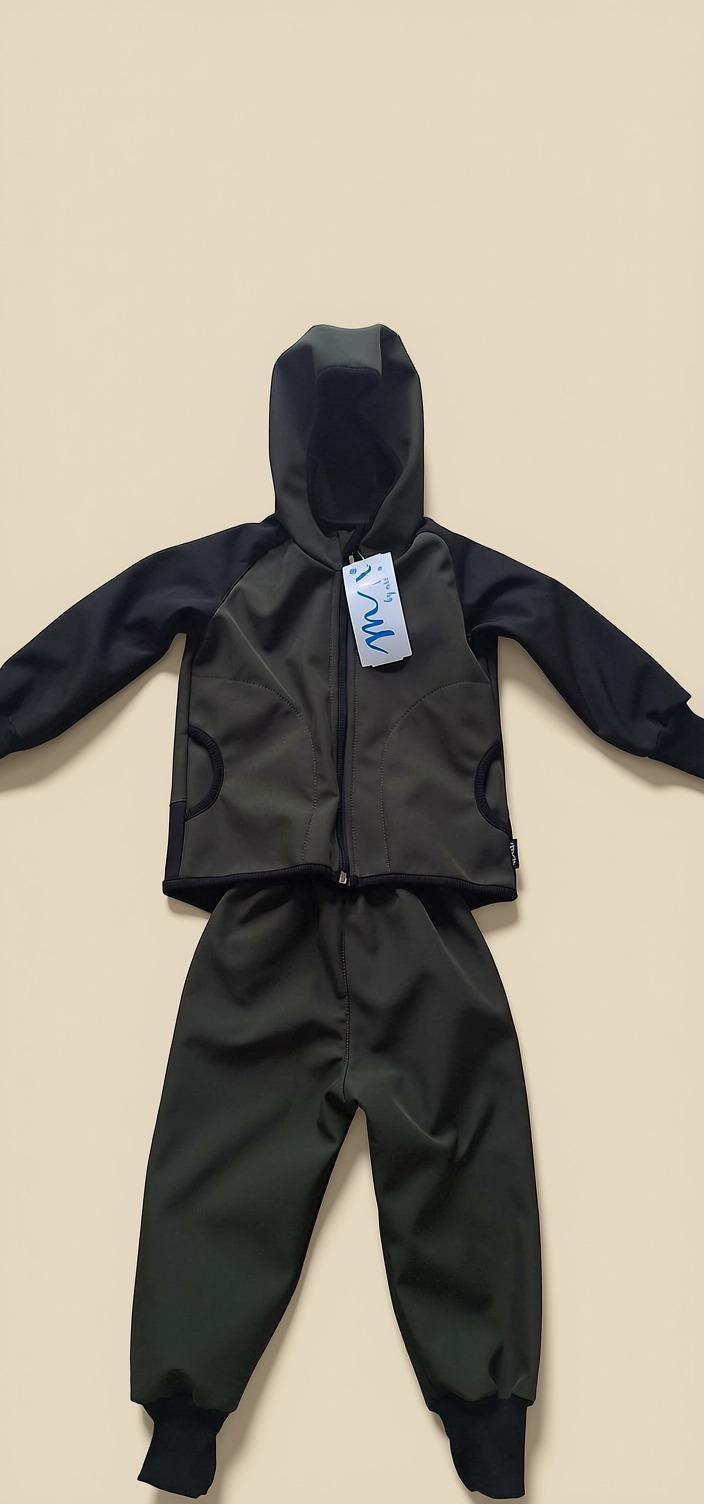 Softshellové kalhoty dětské, khaki