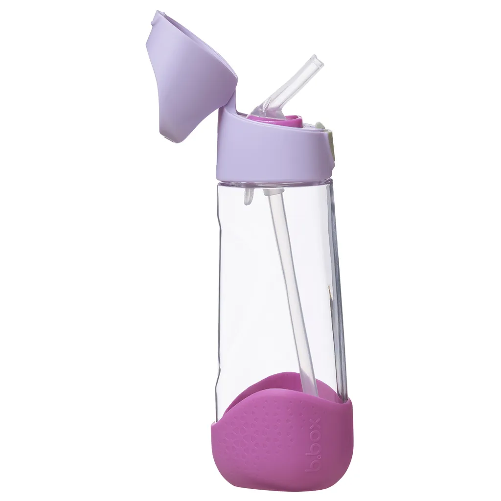 B.box Lahev na pití s brčkem 600 ml sugar plum