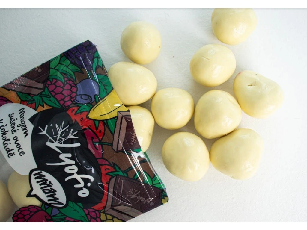 Lyofio Lyofilizovaná jahoda v čokoládě – bílá 200 g