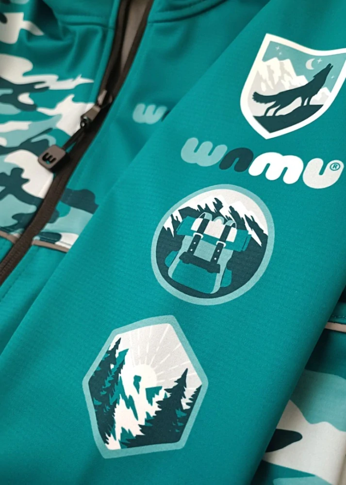 Wamu Softshellová bunda dětská, MASKÁČ, petrolejová