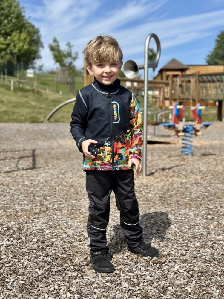 Wamu Softshellové kalhoty dětské, ČERNÁ