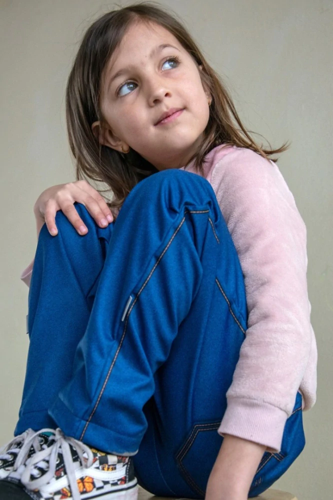Wamu Softshellové kalhoty dětské, DŽÍNY, modrá