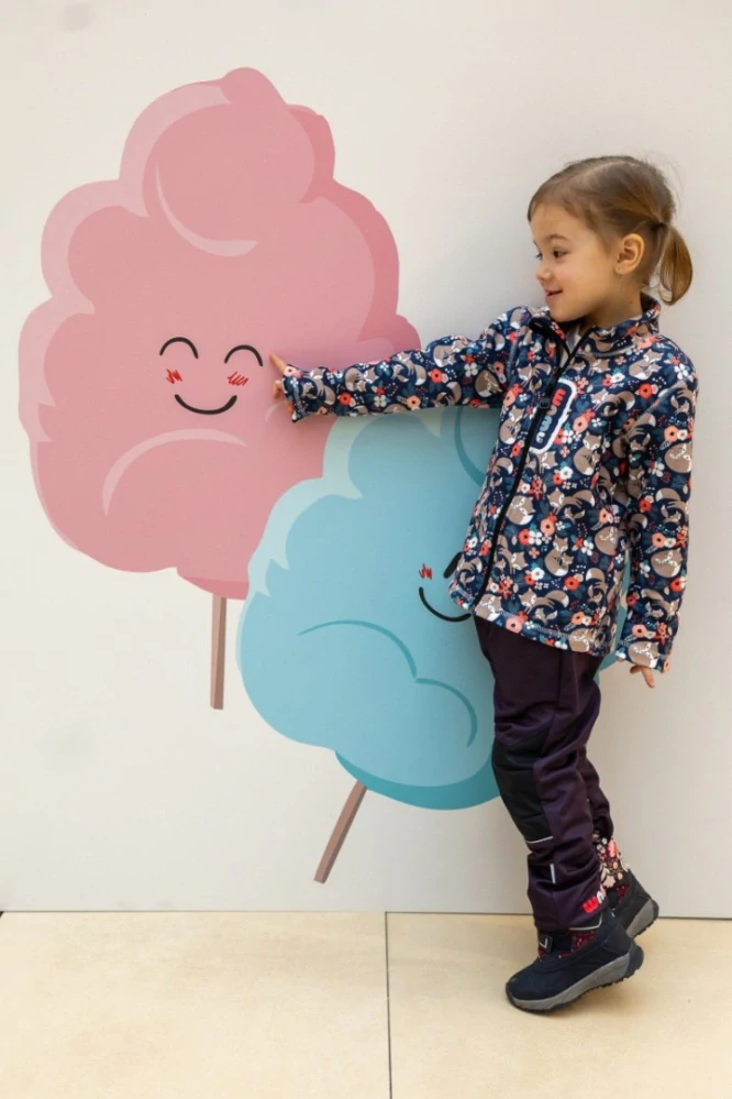 Wamu Fleecová mikina dětská, LIŠKY, tmavě modrá