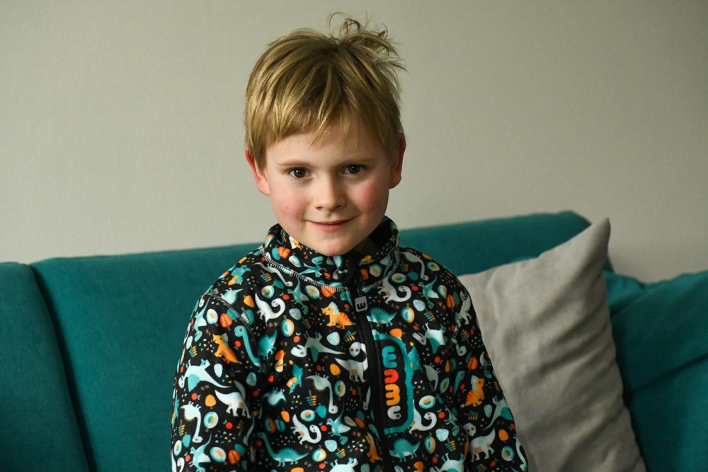 Wamu Fleecová mikina dětská, DINOSAUŘI, hnědo-černá