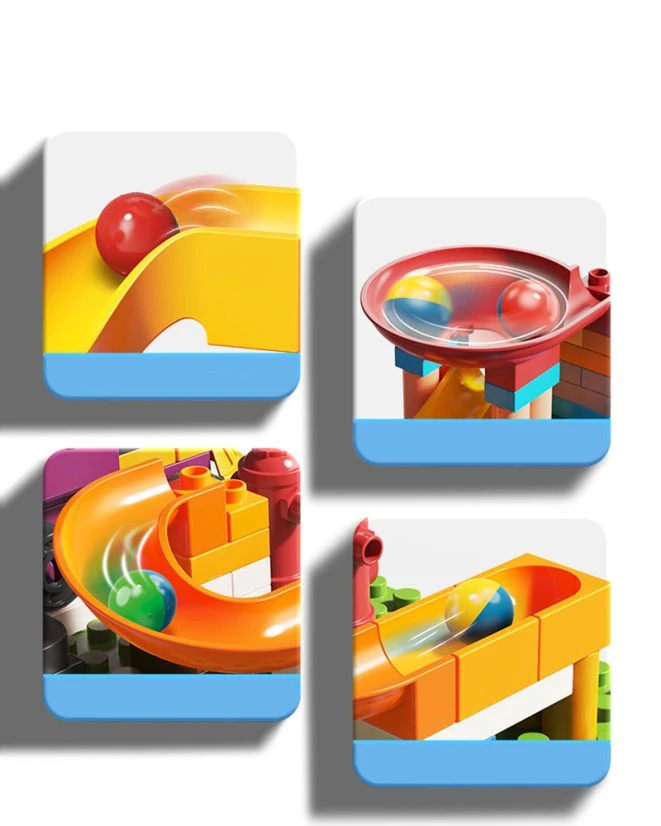 Kuličková dráha s vláčkem (76 dílků) – stavebnice pro děti od 3 let