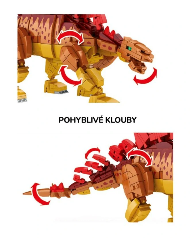 Woma Stavebnice dinosaurus Stegosaurus s pohyblivými prvky, 697 dílků