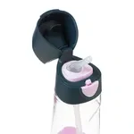 b.box Lahev na pití s brčkem 450 ml - indigo/růžová