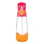 b.box Lahev na pití s brčkem 600 ml - růžová/oranžová