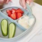 b.box Dělený talířek s přísavkou 2v1 - zelený