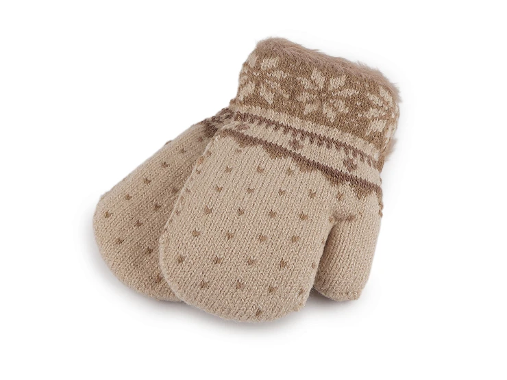 Stoklasa Dětské pletené rukavice palčáky s kožíškem, zateplené