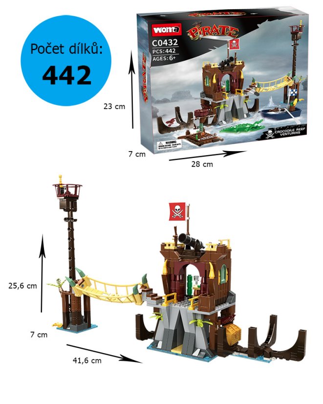 Woma Stavebnice Pirátská pevnost, 442 dílků