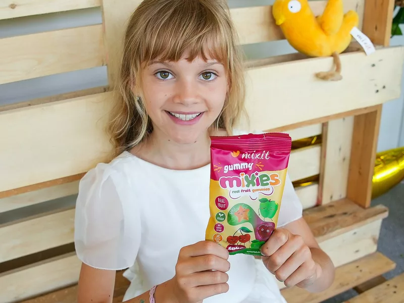Mixit Ovocné Mixies - Jablko & třešeň - přírodní želé bonbóny 35g