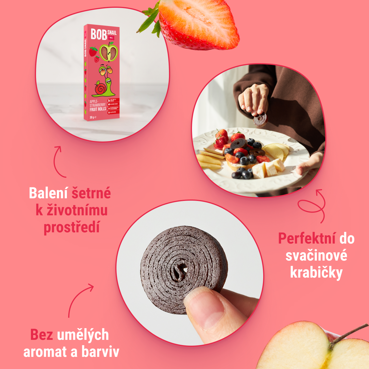 Šnek Bob Jablko a jahoda, 30 g