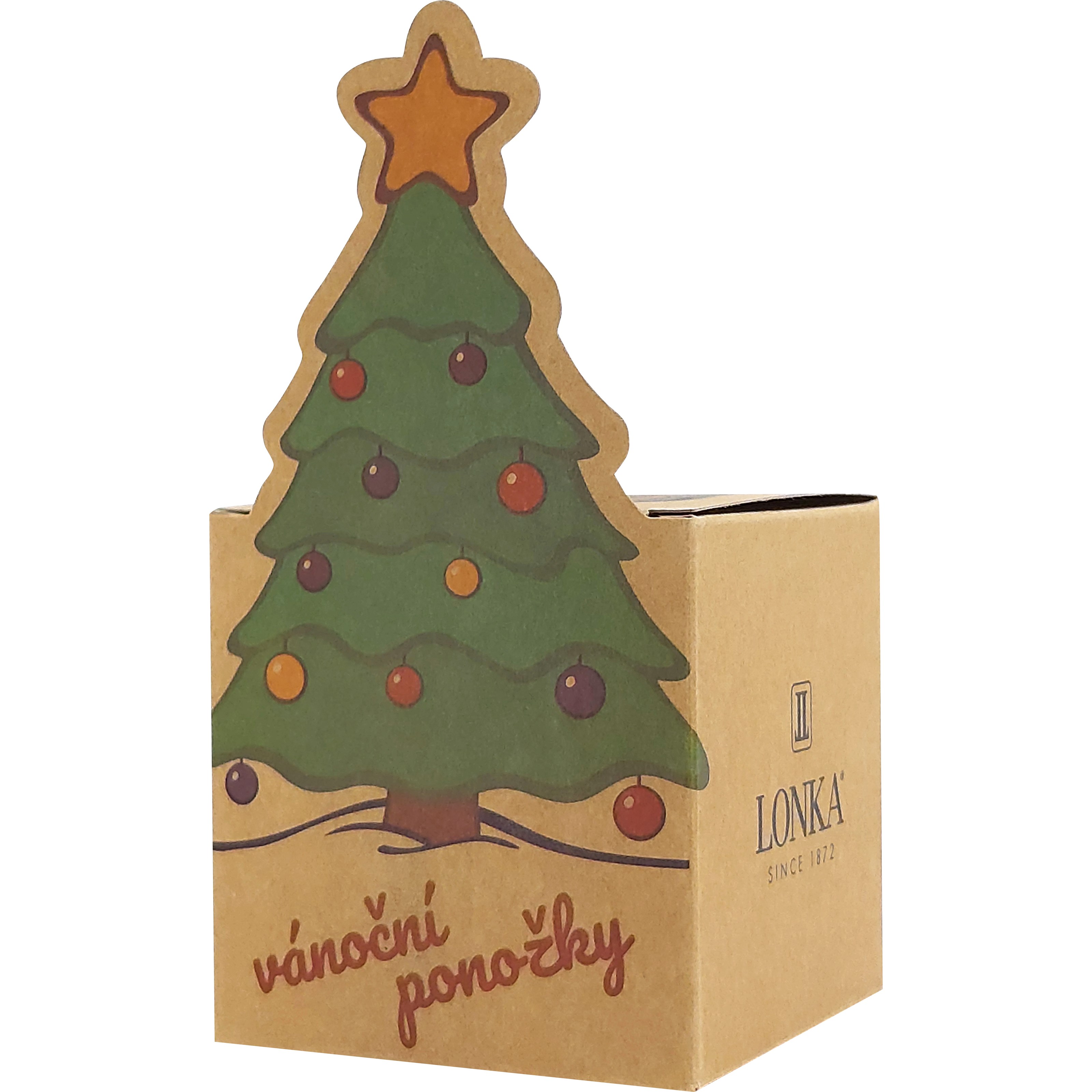 Lonka ponožky dětské vánoční DAMER obrázkové se STROMKY