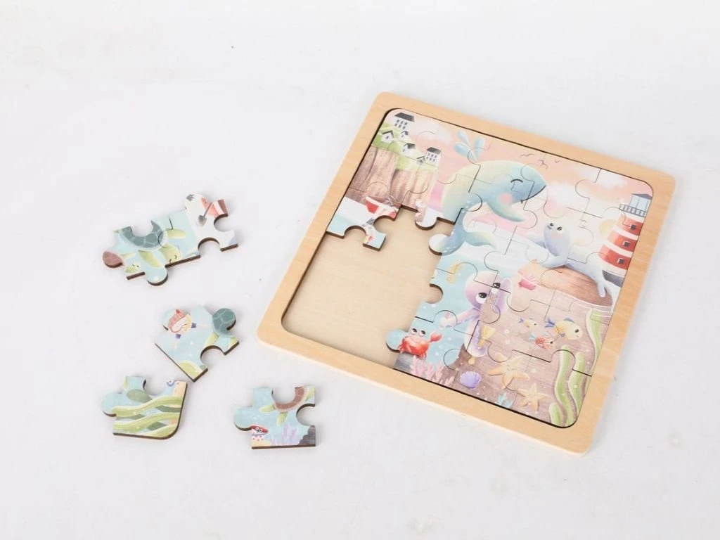 eliNeli Dřevěné puzzle - Mořský svět