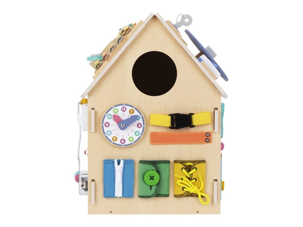 eliNeli Dřevěný activity board domeček - natur