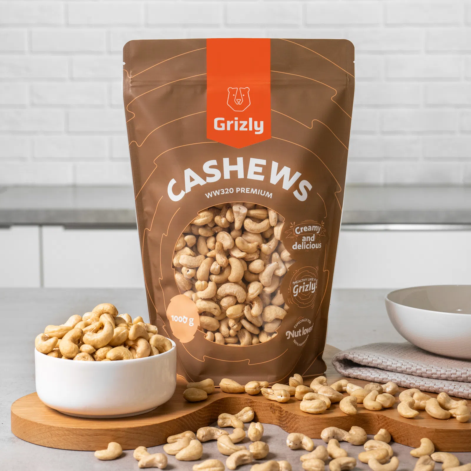 GRIZLY Kešu Natural WW320 premium, 1000 g