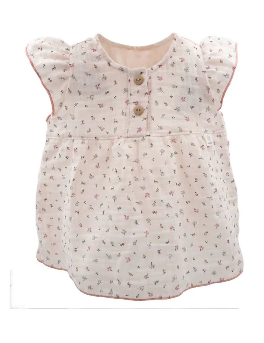 Mušelínový dívčí bílí top GOTS Baby, vel.74/80