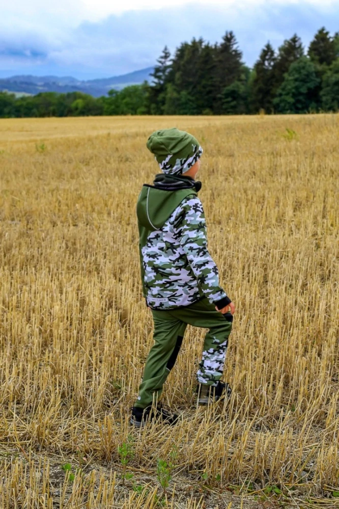 Wamu Softshellová bunda dětská, MASKÁČ, khaki