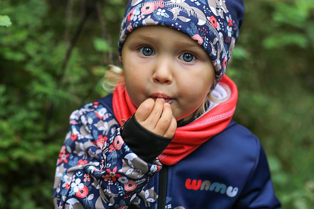Wamu Softshellová bunda dětská, LIŠKY, tmavě modrá