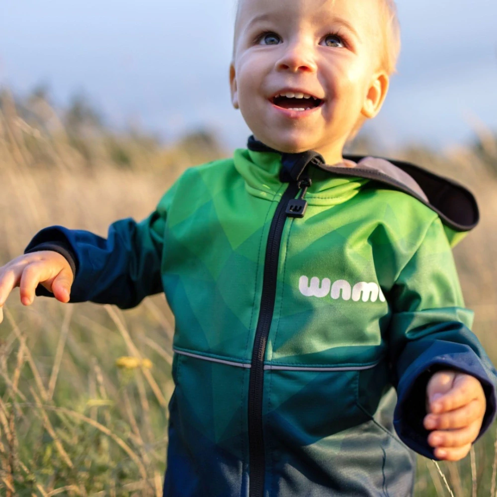 Wamu Softshellová bunda dětská, MOZAIKA, zelená