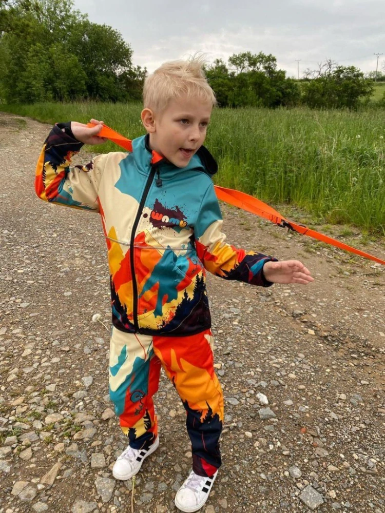 Wamu Softshellové kalhoty dětské, MOUNTAIN BIKE, světlá