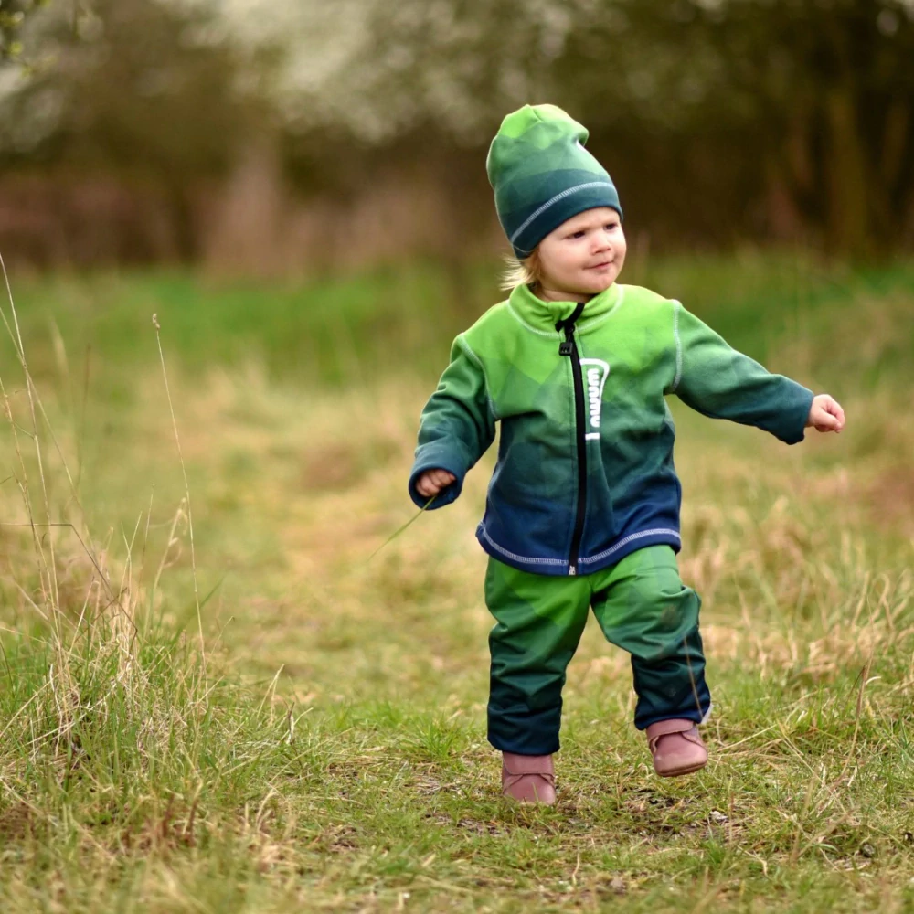 Wamu Softshellové kalhoty dětské, MOZAIKA, zelená