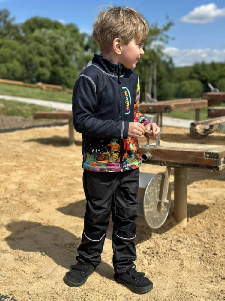 Wamu Softshellové kalhoty dětské, ČERNÁ