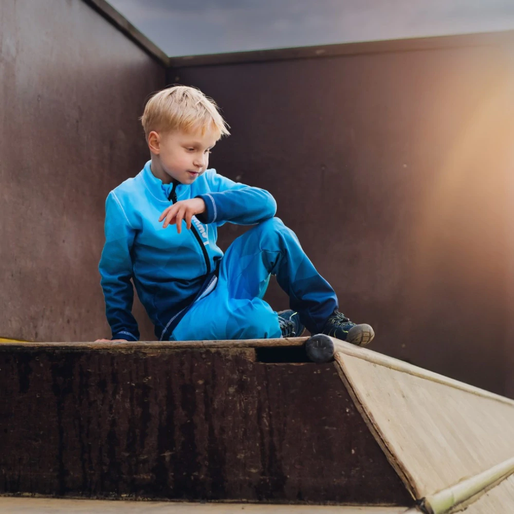 Wamu Fleecová mikina dětská, MOZAIKA, modrá