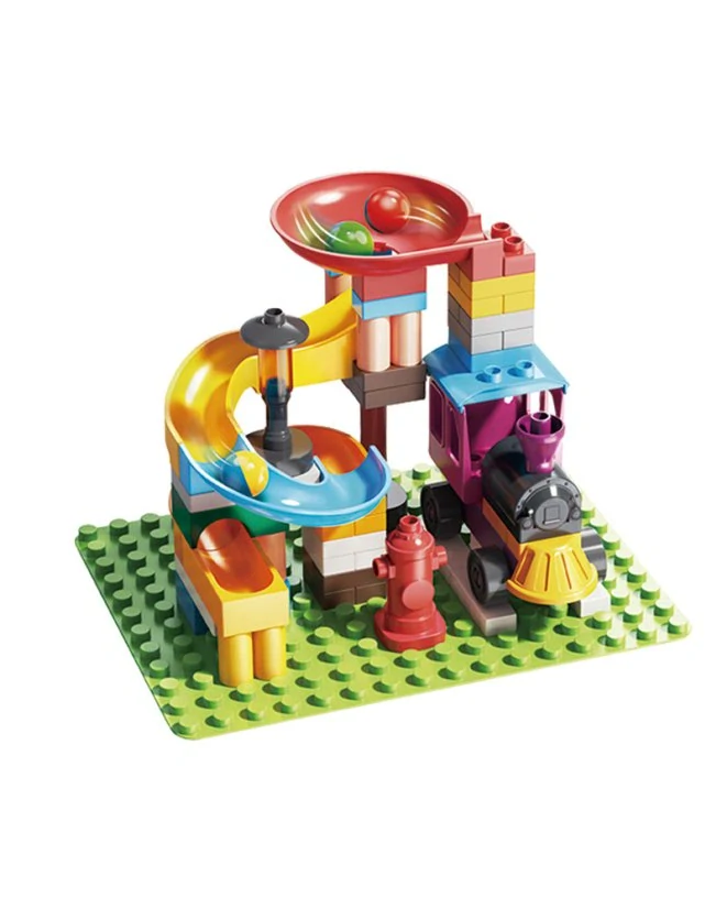 Kuličková dráha s vláčkem (76 dílků) – stavebnice pro děti od 3 let