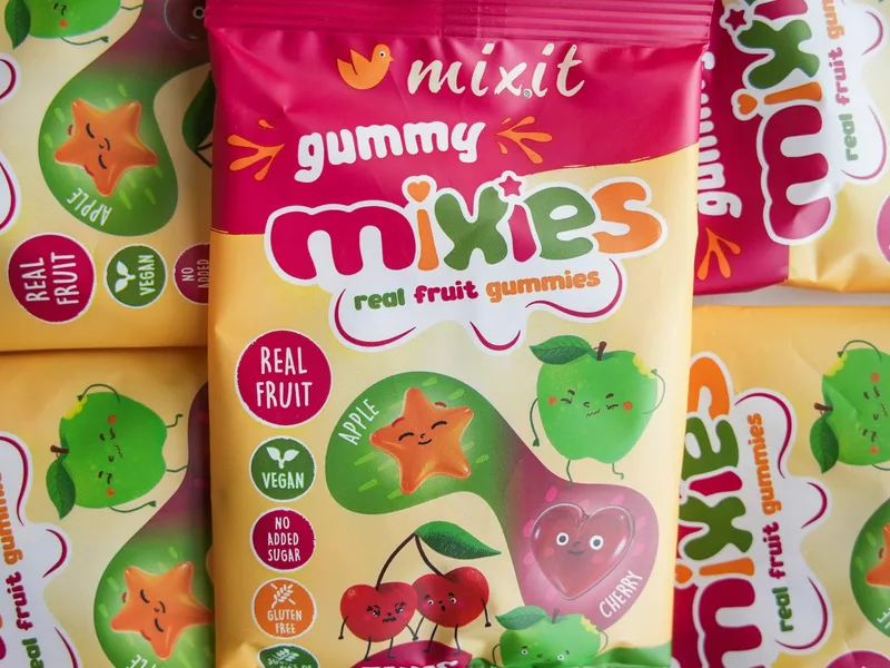 Mixit Ovocné Mixies - Jablko & třešeň - přírodní želé bonbóny 35g