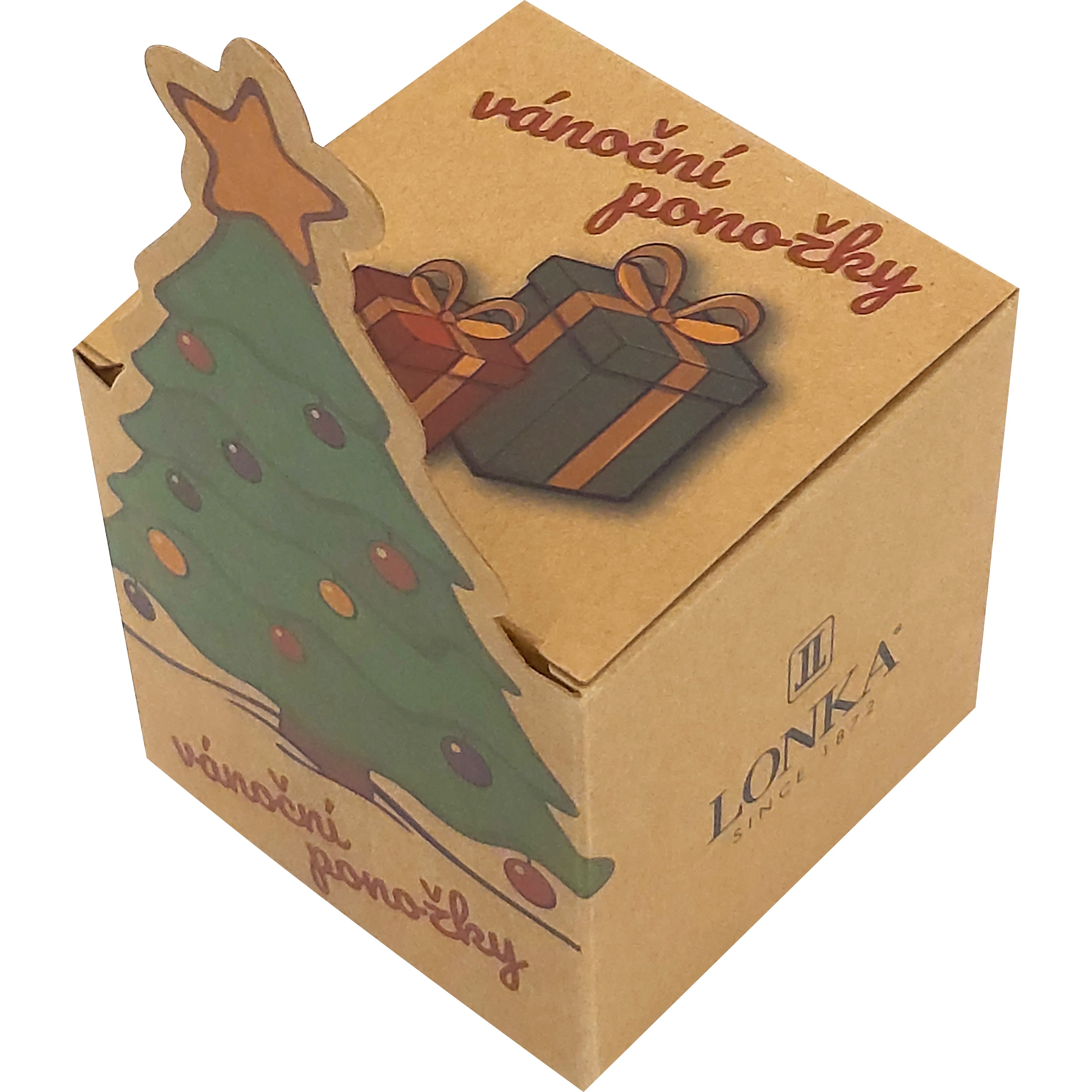 Lonka ponožky dětské vánoční DAMER obrázkové se STROMKY